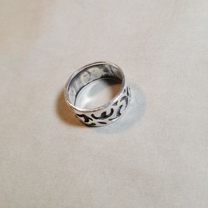 Sterling Silver Etched Band Ring